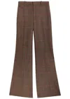 Chloé Chloe Checked Flared Wool Trousers In Brown
