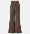Chloé Checked High-rise Wool Flared Pants