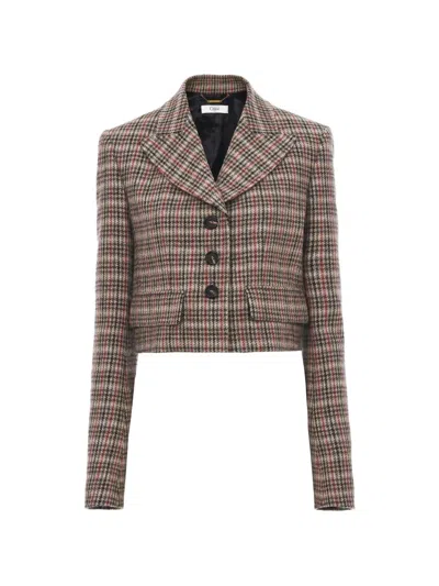 Chloé Checked Pocket Blazer In Multi