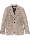 Chloé Chloe Checked Wool-blend Blazer In Neutrals