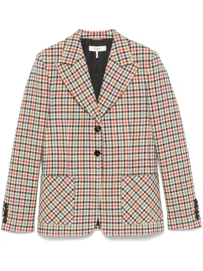 CHLOÉ CHECKED TAILORED BLAZER