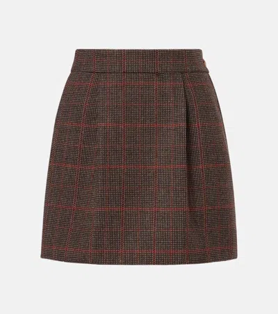 Chloé Checked Wool Miniskirt