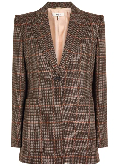 CHLOÉ CHLOE CHECKED WOOL BLAZER