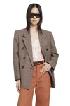 Chloé Checked Wool Blazer In Brown