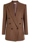 Chloé Checked Double-breasted Wool-blend Blazer In Multi