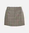 Chloé Checked Wool Miniskirt In Grey