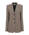 Chloé Chloe Checked Wool-blend Blazer In Neutral