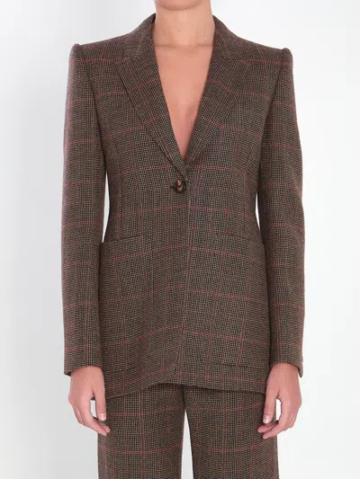 CHLOÉ CHECKED WOOL TAILORED JACKET