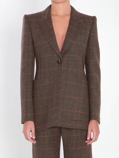 CHLOÉ CHECKED WOOL TAILORED JACKET