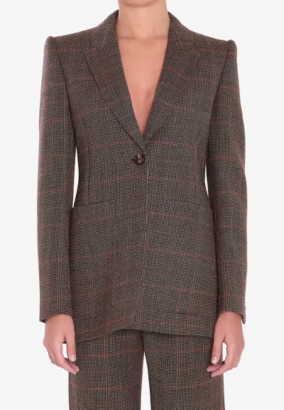 CHLOÉ CHECKED WOOL TAILORED JACKET