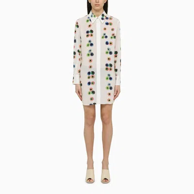 Chloé White Silk Casual Dress In Multi
