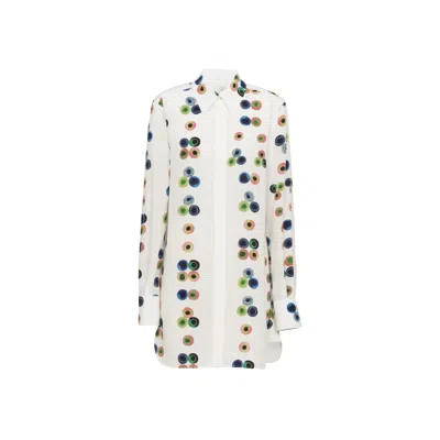 Chloé White Silk Casual Dress In Multi