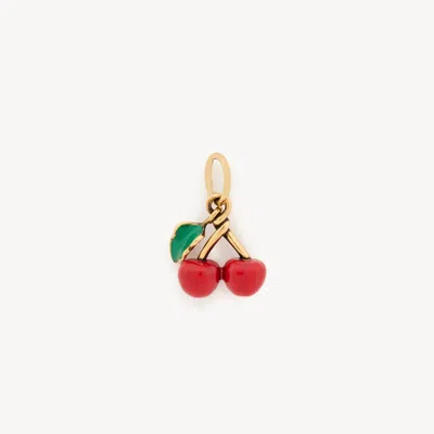 Chloé Cherry Charm In Brass In Multi