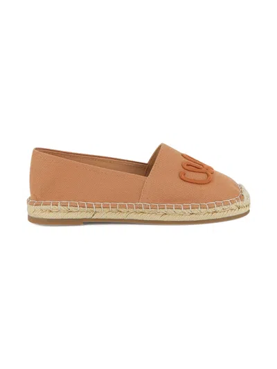 Chloé Chic Logo Sandals With Over Strap For Girls In Brown