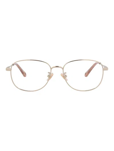 Chloé 53mm Round Optical Glasses In Gold