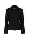 Chloé Chic Virgin Wool Stretch Jacket With Soft Cotton-viscose Lining In Black