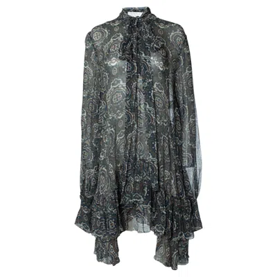 Pre-owned Chloé Chloe, Chiffon Lavalliere Dress In Black