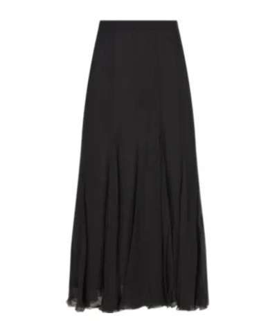 Chloé Organic Silk-mousseline Maxi Skirt In Black