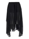 CHLOÉ MIDI BLACK SKIRT WITH INTERNAL SHORTS IN CHIFFON WOMAN