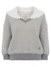 Chloé Cotton-blend French Terry Sweatshirt In Gray