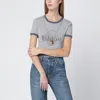 Chloé Logo Print Slim T-shirt In Gray
