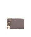 Chloé Logo-charm Wallet In Gray