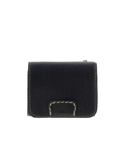 Chloé Chle Edith Cntrst Stch Wlt In Black
