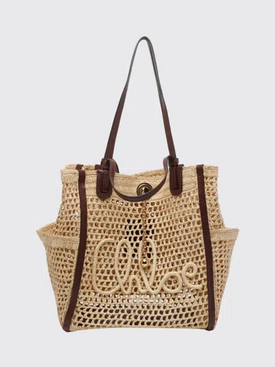 Chloé Chlo&eacute; Iconic Double Carry Crochet Shoulder Tote Bag  In Nude