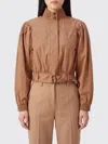 Chloé Ruched Short Cotton Poplin Jacket In Reef Shell In Brown