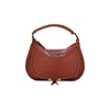 Chloé Shoulder Bag Gold Tone Hardware Handle In Brown
