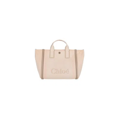 Chloé Tote Bag With Shoulder Strap And Top Handles In White