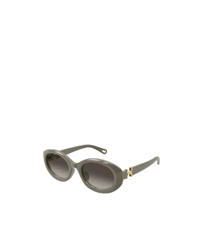 Chloé Chlo Eyewear Oval-frame Sunglasses In Gray