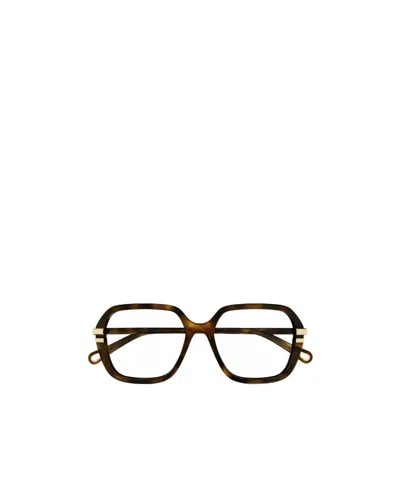 Chloé Tortoiseshell Square-frame Glasses In Black