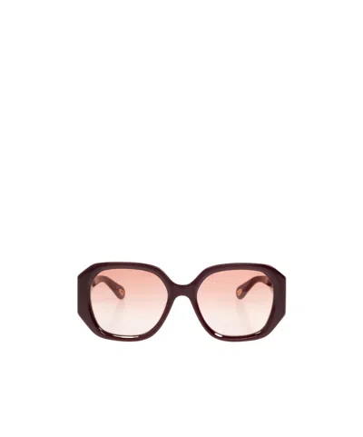 Chloé Eyewear Rectangular Frame Sunglasses In Pink