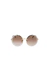 Chloé Eyewear Round Scalloped Frame Sunglasses In Nude