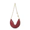 Chloé Chlo Halfmoon Leather Shoulder Bag In Burgundy