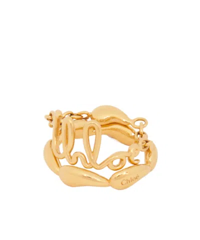 Chloé Iconic Logo Ring In Gold