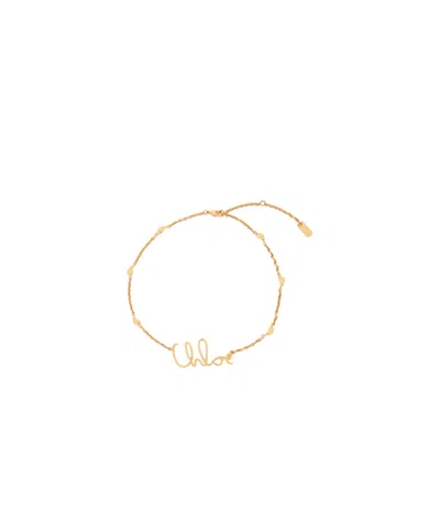 CHLOÉ CHLOÉ ICONIC LOGO PLAQUE NECKLACE