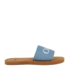 Chloé Chloe Girls Denim Kids Branded Denim Sliders 6-9 Years In Blue