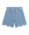 Chloé Kids Elasticated Waistband Tie-fastened Shorts In Blue