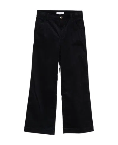 Chloé Kids Logo-embossed Corduroy Trousers In Black