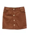 Chloé Girl's Jenny Velvet Corduroy Skirt In Brown