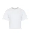 Chloé Kids Logo-embroidered Eyelet Crewneck T-shirt In White