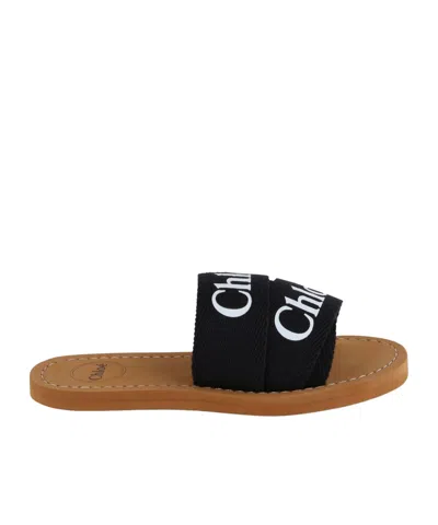 CHLOÉ CHLOÉ KIDS LOGO-PRINTED SLIP-ON SANDALS