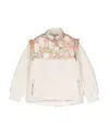 Chloé Neutral Patchwork Panelled Half-zip Sweatshirt In White