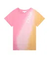 Chloé Kids Tie-dyed Crewneck T-shirt In Pink