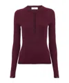 Chloé Pull Henley En Maille De Laine Extrafine In Purple