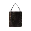 Chloé Chloe Women Dark Brown Shearling Large Chloã¨ Spin Shopping Bag In Black
