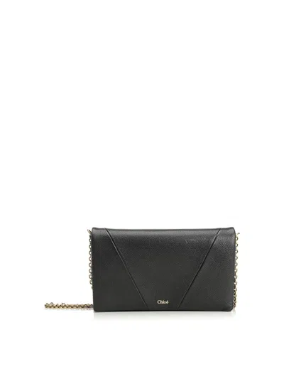 Chloé Chlo Spin Flap Wallet In Black