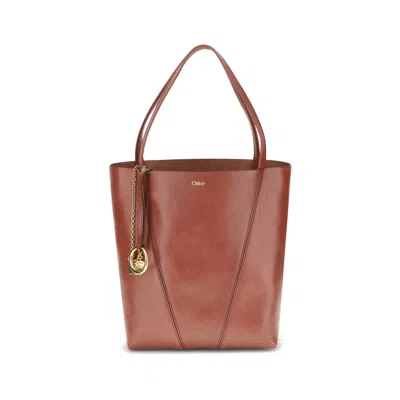 Chloé Spin Shoulder Bag In Burgundy